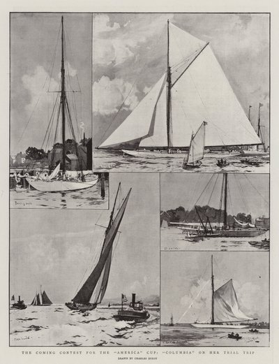 トライアル旅行でのアメリカカップ、コロンビアの次のコンテスト 作： Charles Edward Dixon